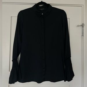 Kobi Halperin long sleeve black silk blouse
